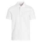 Burberry Men's Cotton Polo Shirt With Logo Embroidery And Tartan Collar In White - M Regular