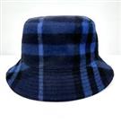 Bnwt Burberry Check Print Bucket Hat In Blue Ink Cashmere, Sz M , Unisex