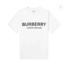 Womens White Burberry T-shirt With Black Logo Size 8 (XS) RRP £290 #N9 - 8 Regular