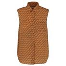 Burberry Unicorn Printed Sleeveless Silk Shirt / Orange / RRP: £890.00 - Size 8 UK Regular