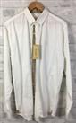 Burberry Off White Shirt With Burberry Signature Trim New With Tags XL (SR120F3)