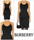 Burberry Cocktail Prom Dress Size UK 8 Melina Midi Tiered Fringe Party - Black - 8 Regular
