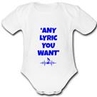 Burberry @ Perry babygrow Baby vest grow music gift custom LYRIC R BLUE