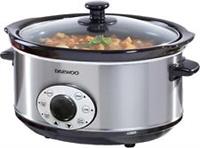 Daewoo SDA1174 Ceramic Slow Cooker with Steam Vent Digital Control 4.5L Black