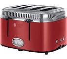Russell Hobbs 21690 4-Slice Toaster Retro Red With Fast Toast Technology 2400W