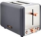 Tower T20036RGG 2 Slice Toaster Cavaletto Defrost/Reheat 850W Grey & Rose Gold