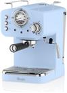 Swan SK22110BLN Retro Pump Espresso Coffee Machine with Milk Frother 1.2L Blue