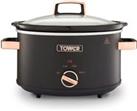 Tower T16042BLK Slow Cooker Cavaletto 3 Heat Settings 3.5L Black & Rose Gold