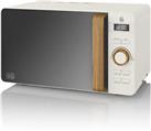 Swan SM22036WHTN Nordic Digital Microwave Oven Wood Effect Handle 20L 800W White