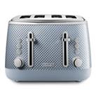 DeLonghi CTL4003GY 4 Slice Toaster Defrost Function Luminosa 1600w Blue