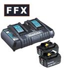 Genuine Makita BL1830BXDC18RD 2 x 3Ah Battery and Twin Charger Kit