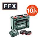 Metabo 68514259018V 2x10Ah Batteries ASC 145 Charger Set in a Meta-BOX Case