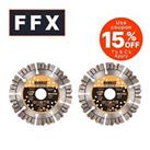Dewalt DT90294x2 125mm Diamond Wall Chaser Blade Twin Pack 22.23mm Bore