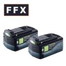 Festool 577660x2 BP18Li5,0ASIx2 18V 5Ah Battery Twin Pack Bluetooth Technology