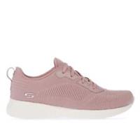 Women's Skechers BOBS Squad Tough Talk Lace up Casual Trainers in Pink