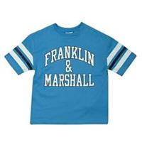 Boy's Franklin And Marshall Junior Arch Logo Regular Fit Cotton T-Shirt in Blue - 9-10 Regular