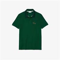 Men's T-Shirt Lacoste Slim Fit Crocodile Embroidery Pique Polo Shirt in Green - M Regular