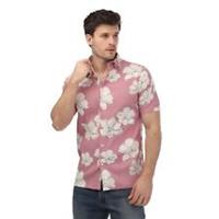 Men's Shirt Ted Baker Coving Short Sleeve Seersucker Floral Print in Pink - M Regular