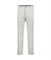 Men's Trousers Guide London Italian Cotton & Wool Blend Check Slim Fit in Grey - 40R Regular