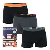 Men's Armani 3-Pack Underwear Boxer Briefs in Black and Grey - S Regular