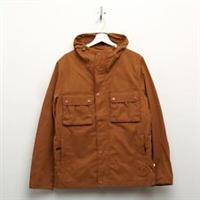 Men's Farah Vintage Jay Full Zip Slim Fit Parka Jacket in Brown - S Regular