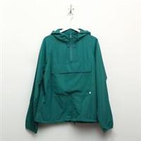 Men's Farah Vintage Glen 1/4 Zip Overhead Hooded Jacket in Green - S Regular