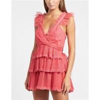 Women's Love Shack Fancy Zorina Ruffle Dress in Pink - 4 Regular