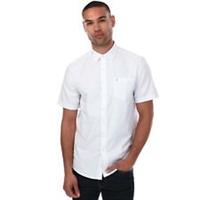 Men's Shirt Farah Drayton Short Sleeve Modern Fit Button up in White - S Regular