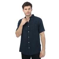 Men's Shirt Gant Regular Ut Garment Dyed Linen Short Sleeve Button up in Blue - L Regular