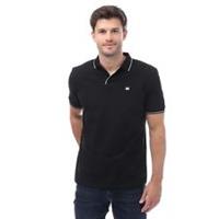 Men's T-Shirt Weekend Offender Spello Piped Short Sleeve Polo Shirt in Black - 2XL Regular