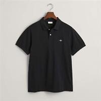 Men's T-Shirt Gant Embroidered Archive Shield Short Sleeve Polo Shirt in Black - XL Regular