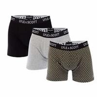 Men's Underwear Lyle And Scott Elliot 3 Pack Boxer Shorts in Multicolour - S Regular