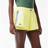 Women's Shorts Lacoste Recycled Fabric Lined Tennis Activewear in Yellow - 10 Regular