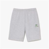 Men's Shorts Lacoste Signature Print Fleece Regular Fit in Grey - XS Regular