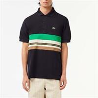 Men's T-Shirt Lacoste French Made Contrast Stripe Polo Shirt in Blue - XS Regular