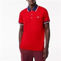 Men's T-Shirt Lacoste Regular Fit Stretch Mini Piqu Polo Shirt in Red - S Regular