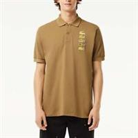 Men's T-Shirt Lacoste Croc Badge Piqu Classic Fit Polo Shirt in Brown - L Regular