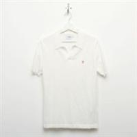 Men's Farah Purcell Kniited Regular Fit Cotton Polo Shirt in Cream - S Regular