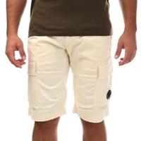 Men's Shorts C.P. Company Stretch Sateen Cargo Regular Fit in Cream - S Regular