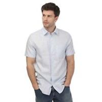 Men's Shirt Ted Baker Kingfrd Short Sleeve Linen in Blue - XL Regular