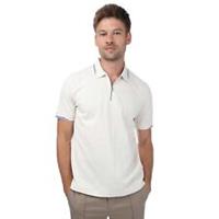 Men's T-Shirt Ted Baker Minet Regular Textured Short Sleeve Polo Shirt in Cream - XL Regular