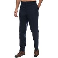 Men's Trousers Guide London Italian Cotton and Linen Blend Slim Fit in Blue - 38R Regular