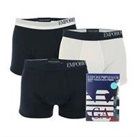 Men's Armani 3-Pack Underwear Boxer Briefs in Blue and White - S Regular