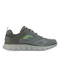 Men's Skechers Track Syntac Lace up Cushioned Trainers in Grey