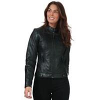 Women's Elle Annette Zipped Pocket Fully Lined Leather Jacket in Black - 8 Regular