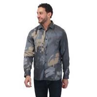 Men's Ted Baker Mordun Long Sleeve Abstract Butterfly Print Shirt in Grey - M Regular