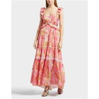 Women's Love Shack Fancy Ruffled Tiered Long Dress in other - S Regular