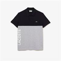 Men's T-Shirt Lacoste Stretch Cotton Colourblock Short Sleeve Polo Shirt in Grey - L Regular