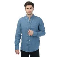 Men's Shirt Gant Regular Ut Garment Dyed Linen Button up in Blue - L Regular