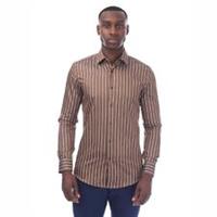 Men's Shirt Boss H-Hank Kent Slim Fit Striped Button up in Brown - 14.5 Regular